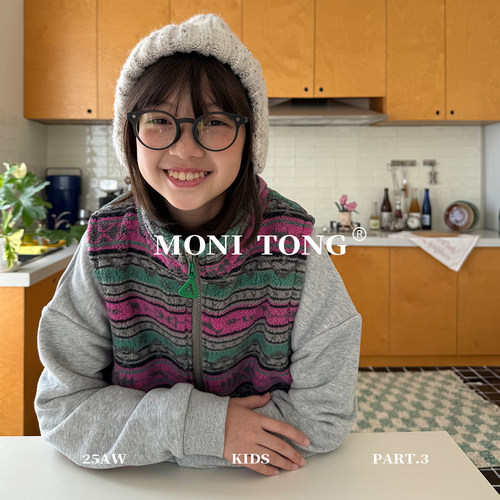 MONI 2色费尔岛柔软肌理感摇粒绒3季可穿拉链马甲