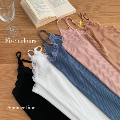 Real price ~ lace small sling women's design sense knitted bottomed vest with V-neck top