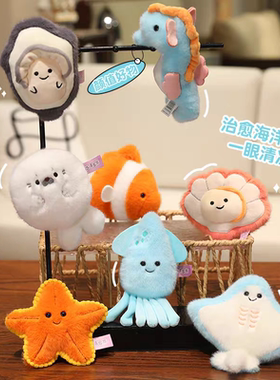 海洋馆海豹冰箱贴小丑鱼鱿鱼磁吸