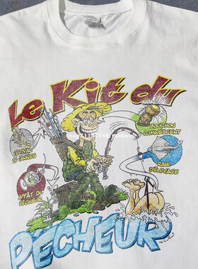 钓鱼人的梦想美式复古恶搞钓鱼短袖T恤日系个性小众搞笑男夏装TEE