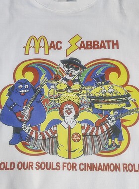 麦当劳叔叔乐队重金属男女款短袖T恤美式复古摇滚男女装短袖T恤潮