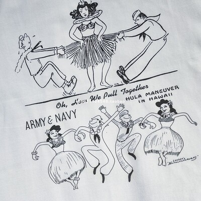 草裙舞水手二战WW2男军事短袖T恤