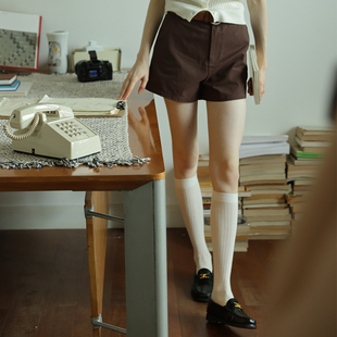 气质通勤直筒显瘦热裤 女夏新款 子 简约复古百搭休闲短裤 春也白法式