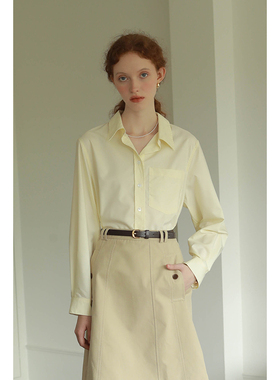 春也白26春季新款法式风抗皱长袖衬衫女简约气质通勤衬衣宽松上衣