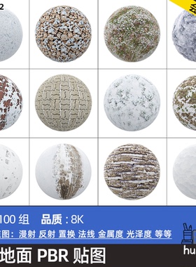 CGAxis PBR Textures Snow冬季雪地人行道草地泥土地路面材质贴图