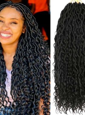 新款 脏辫Faux Locs钩针发非洲黑人卷发 Crochet Hair Curly Ends