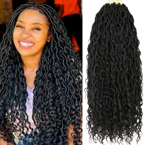 新款 脏辫Faux Locs钩针发非洲黑人卷发 Crochet Hair Curly Ends