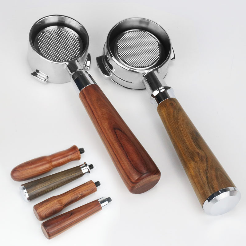 咖啡机无底实木酸枝榉木手诺瓦/惠家/爱宝/德龙/格米莱咖啡手柄