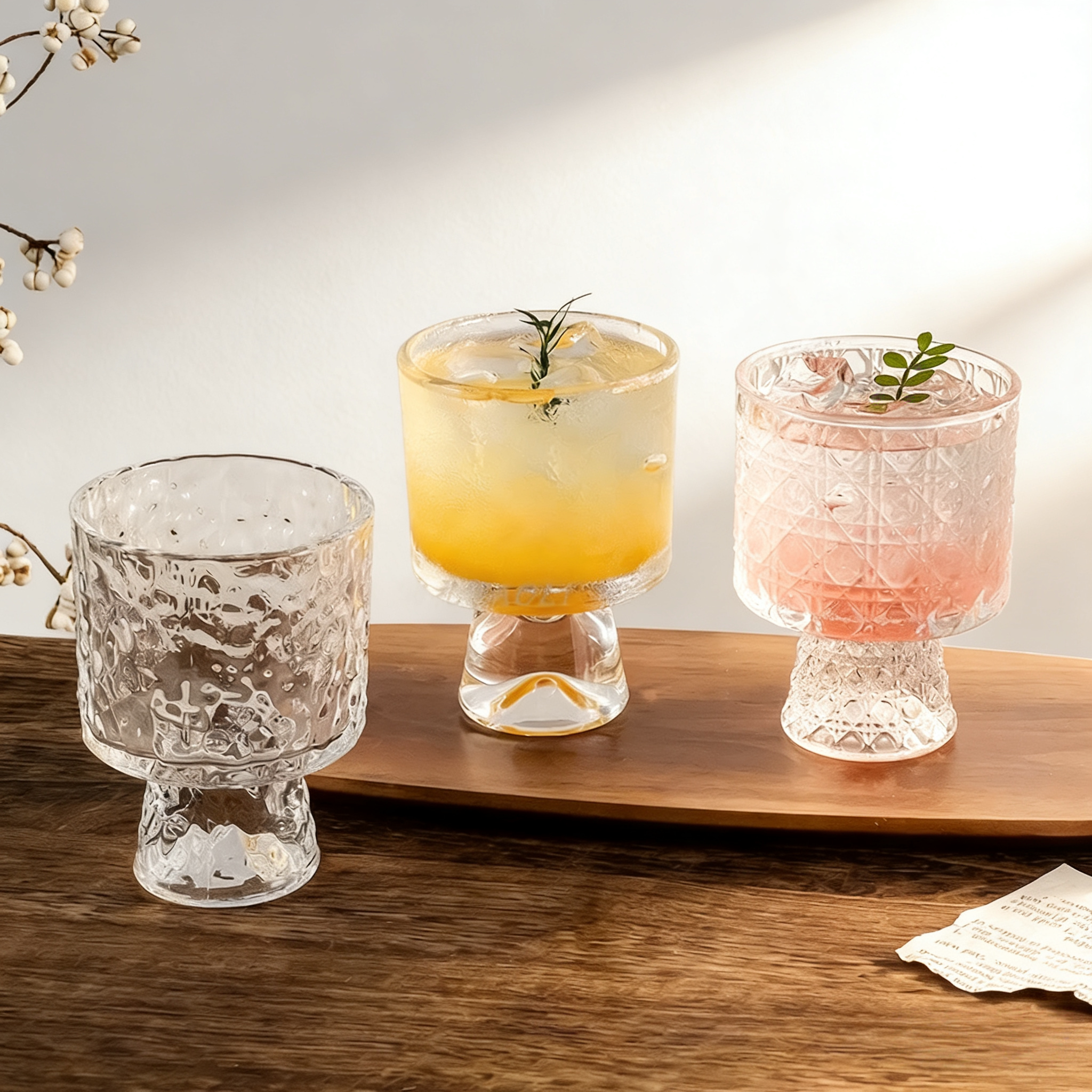 手工高颜值ins风玻璃果汁杯