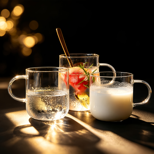 高硼硅带把耐热泡茶玻璃杯