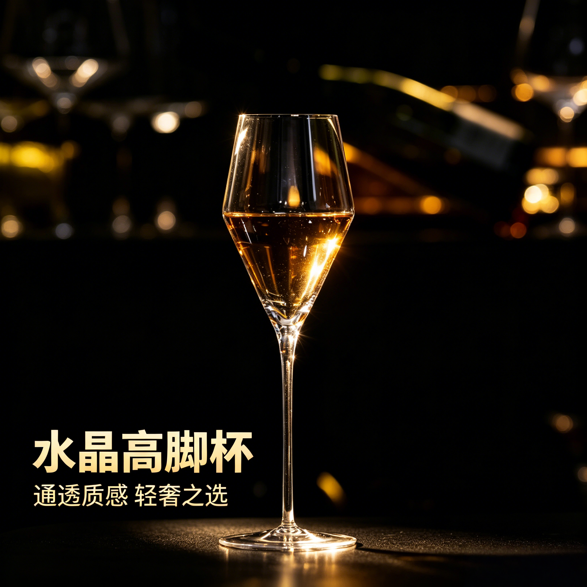 手工扎图水晶玻璃香槟杯