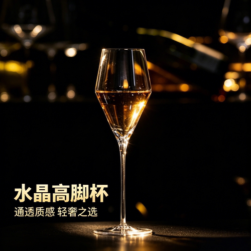 手工扎图水晶玻璃香槟杯