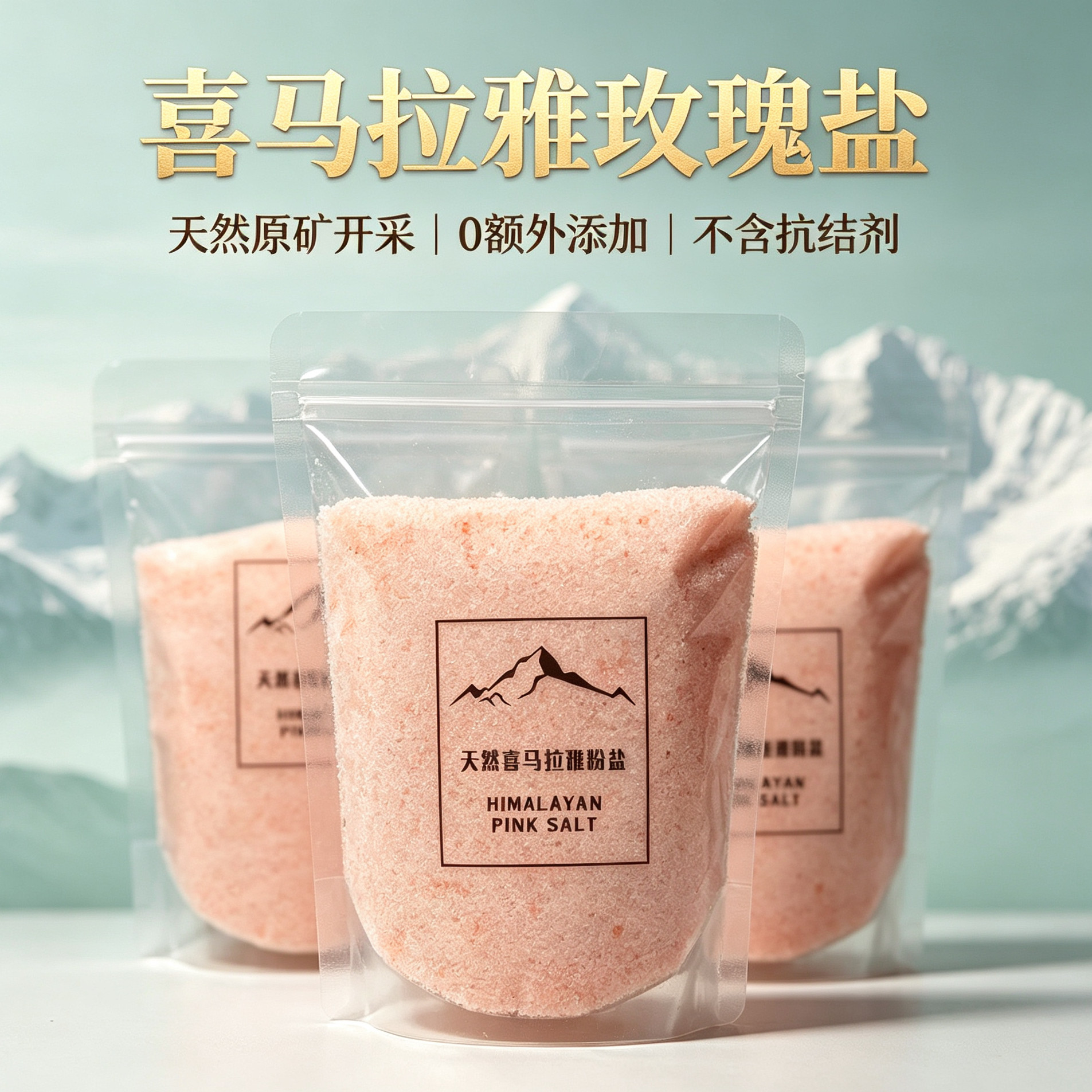 天然粉盐喜马拉雅玫瑰盐 红盐 天然浴盐  进口岩盐 细海盐免研磨