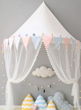 ins 儿童帐篷男孩女孩公主房读书角幼儿园床头装饰床幔娃娃家壁挂