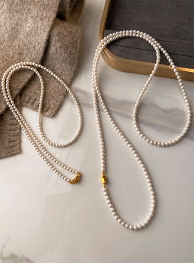 施家正品澳白长款珍珠项链