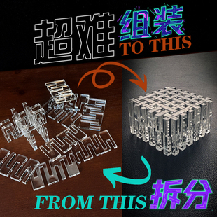 Dirty Dozen12金刚Lattice透明孔明锁10级超难迷题烧脑拆解Puzzle