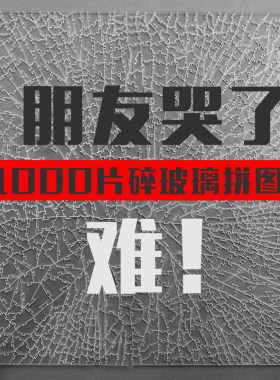 蚂蚁拼图碎玻璃难透明拼图1000块