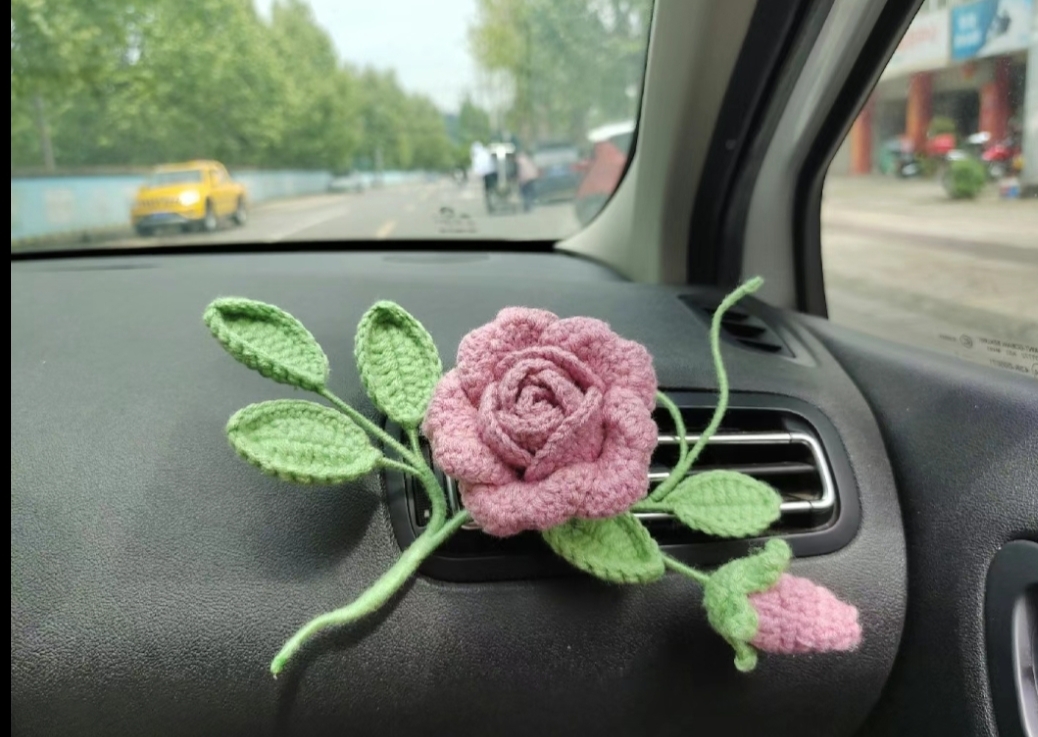 手工编织汽车空调出风口香薰花束车载装饰品摆件车内用品