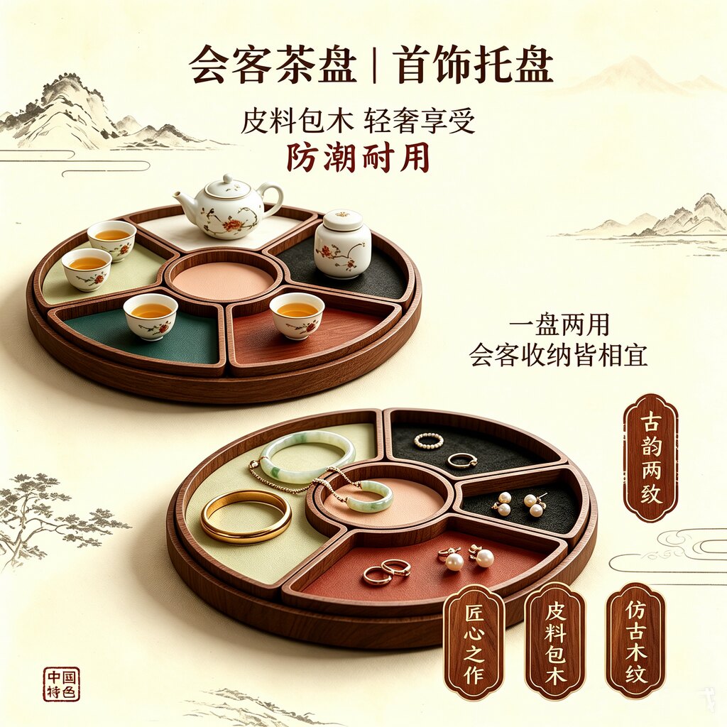 国潮首饰托盘茶艺茶盘果盘托盘