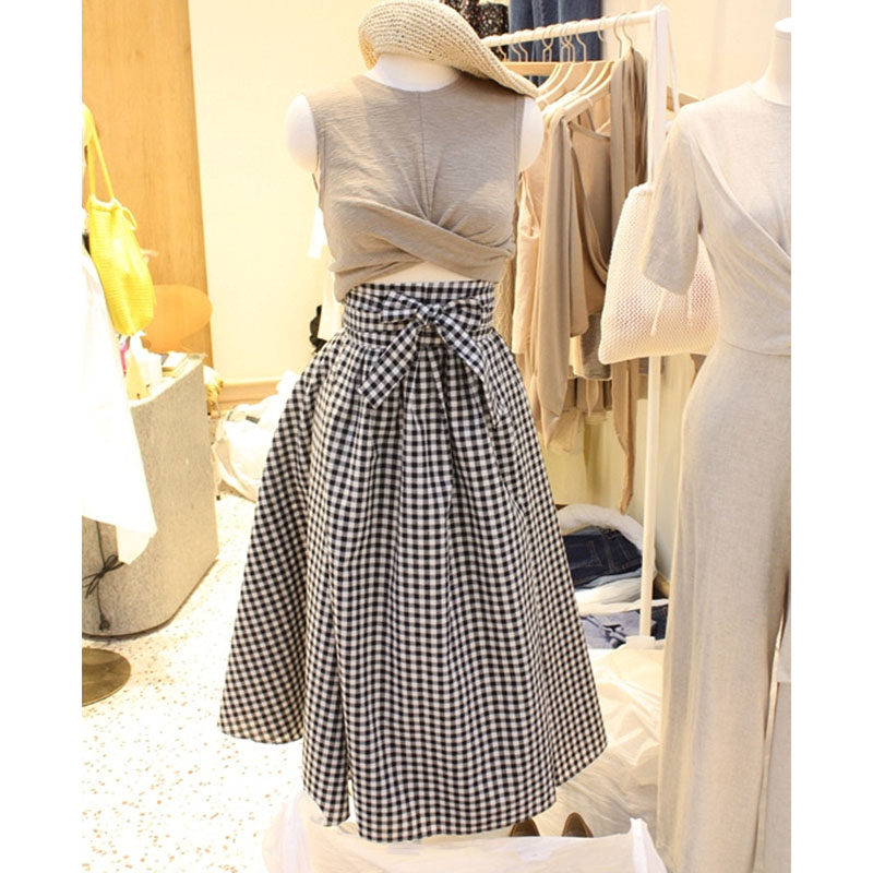 Clearance 2019 Amoi Tank Top Plaid skirt Paige skirt fashion suit Two piece setin the Women's clothing/Boutique , Skirts  category - from Buy2taobao.com to provide professional Taobao agent buy service