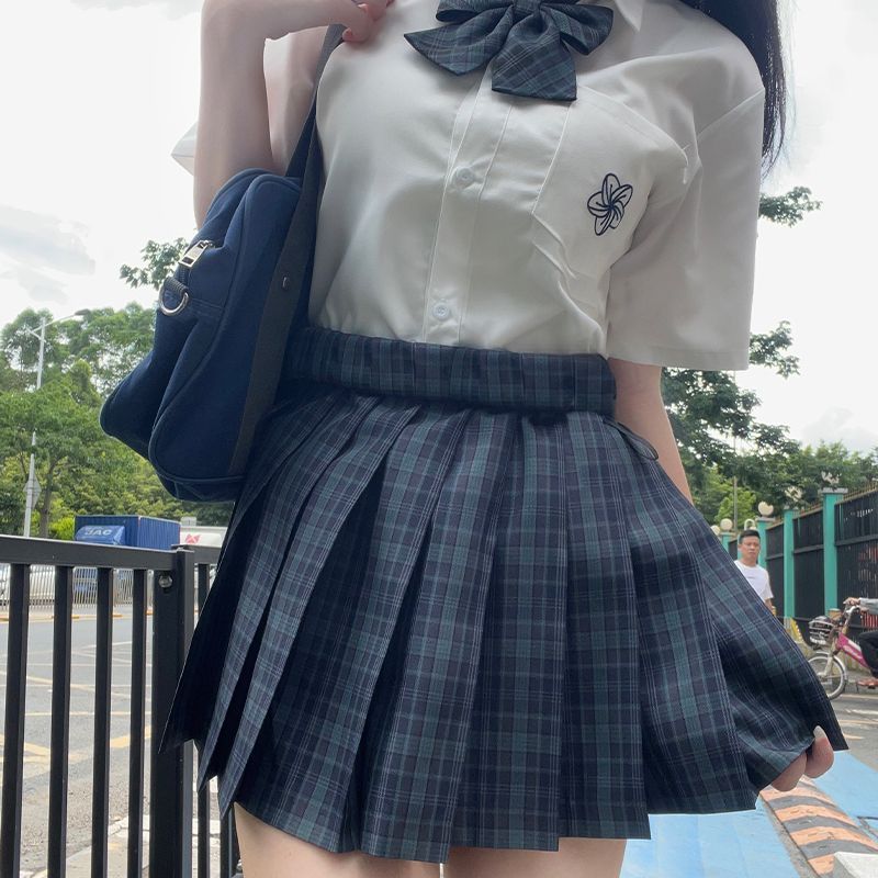 【青石】北璃酱jk海苔格裙制服正版女学生校供百搭半身百褶短裙子图片