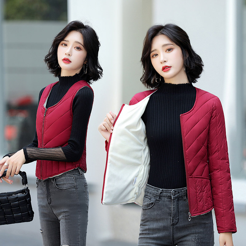 羊羔绒贴身长袖打底内穿女棉服