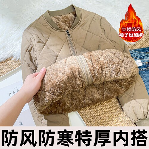新款加绒加厚宽松男打底棉衣