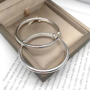 正品香港正生银饰光圈宝宝手镯999足银推拉环宝宝满月周岁儿童节