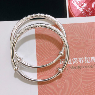 正品香港正生纯银男女宝宝龙凤呈祥手镯足银999婴儿满月周岁生日