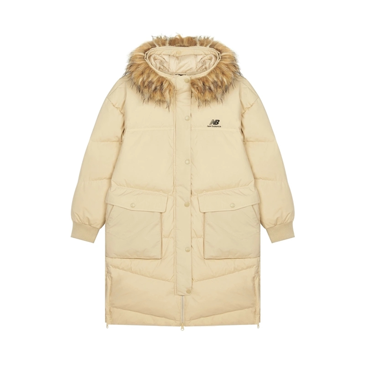 New Balance NB女款休闲中长款连帽保暖羽绒服AWJ14354-PEB