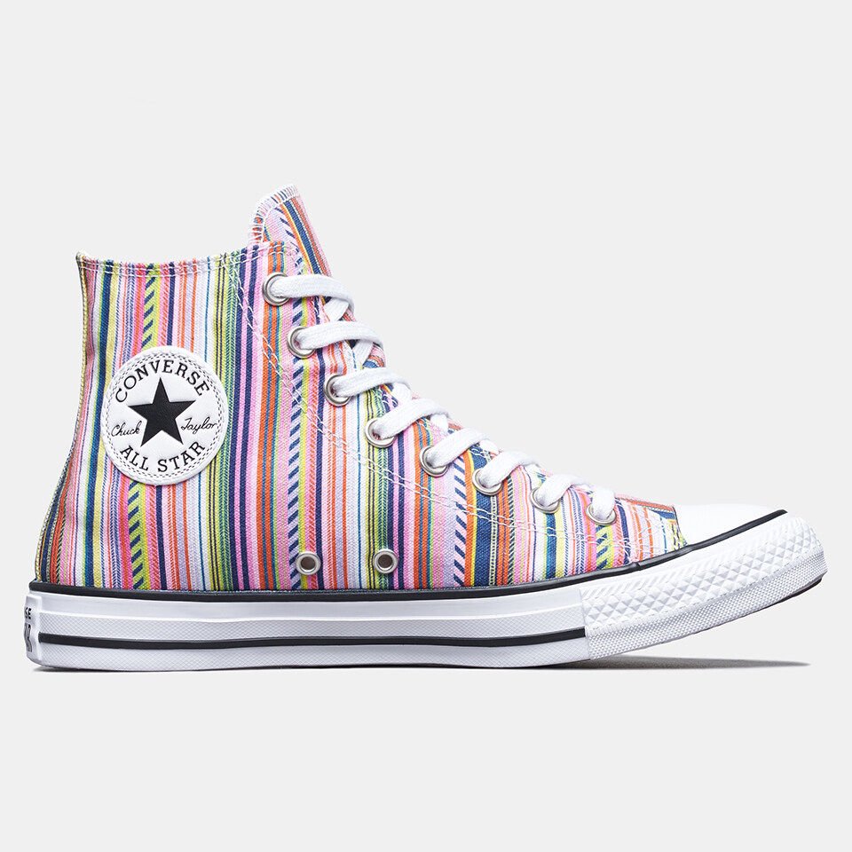 正品 匡威allstar男女彩色条纹高帮帆布鞋168279c  巴掌