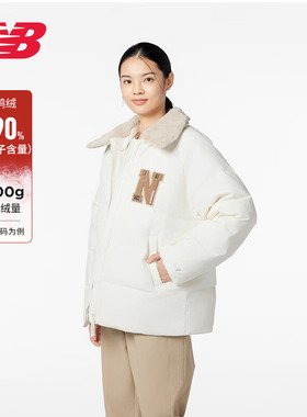 NEW BALANCE羽绒服女款短款鸭绒休闲防寒保暖翻领外套NPD4E122-IV