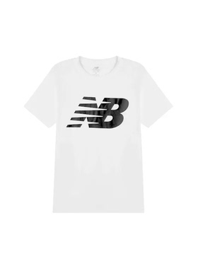 New Balance NB白色男子经典大logo运动休闲短袖T恤MT03919-WT