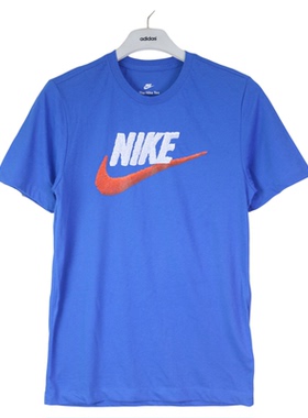 Nike耐克男子纯棉透气运动休闲宽松短袖T恤AR4993-403 AC