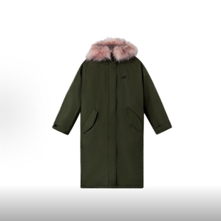 New Balance 可拆卸长款保暖羽绒服 冬季 女款 绿色NP845032-KH