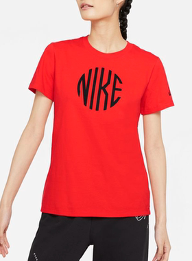 Nike耐克女子纯棉舒适透气运动休闲短袖T恤DJ1817-673 AC