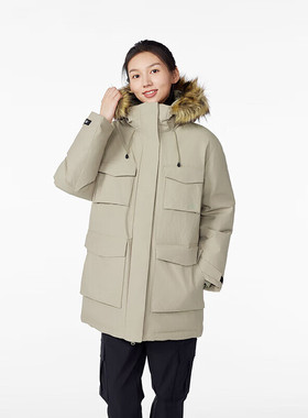 NEW BALANCE女款抗寒保暖鹅绒连帽羽绒服 NPD44152-LBE