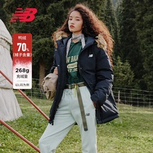 NEW BALANCE羽绒服男款女款冬季休闲保暖鸭绒户外连帽AWJ33325-BK