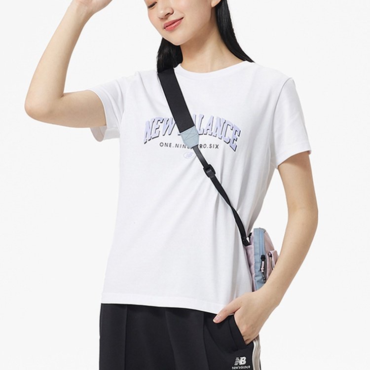New Balance NB女款春季休闲运动圆领短袖T恤5EC27152-WT