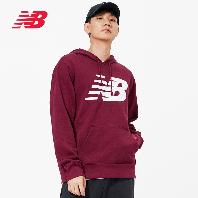 NEW BALANCE 男款连帽舒适加绒卫衣套头衫 MT83982-SDR