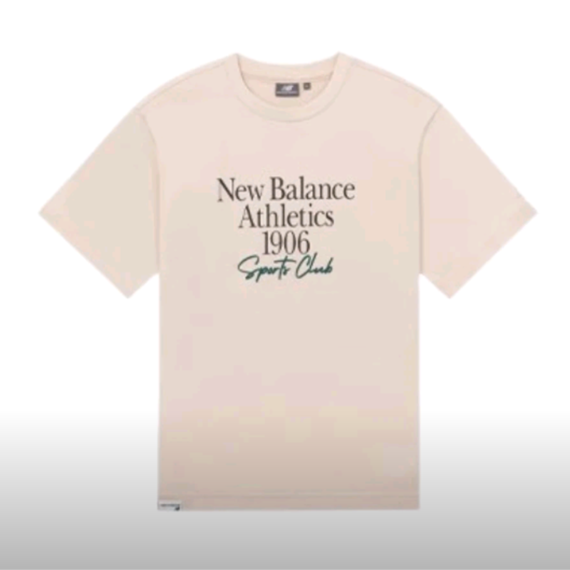 NEW BALANCE短袖男女夏季宽松棉质运动T恤小麦色5ED25413-CRE