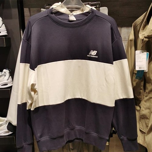 New Balance  男子条纹休闲针织卫衣套头衫 AMT33366-ECL