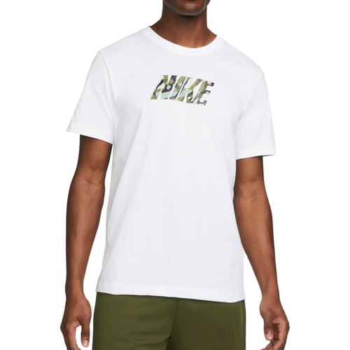 Nike耐克DRI-FIR男运动透气中长款迷彩logo短袖T恤DM6236-100 AC