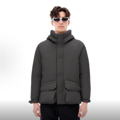 New Balance 男女同款简约保暖连帽羽绒服 NPE48111-DKG