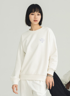 NEW BALANCE 男女纯色运动休闲套头圆领宽松卫衣 5CD12152-IV