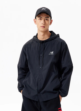 New Balance 男款舒适跑步休闲运动外套AMJ22368-BK
