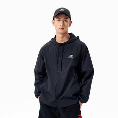 New Balance 男款舒适跑步休闲运动外套AMJ22368-BK