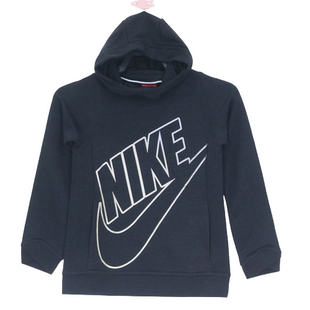 Nike/耐克春秋儿童女童针织舒适套头衫连帽卫衣 906787-010 AC2