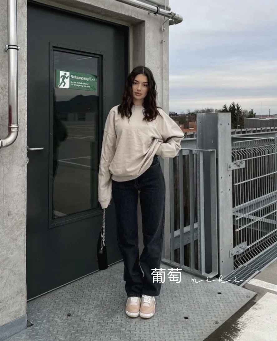 英国美式学院休闲圆领宽松卫衣