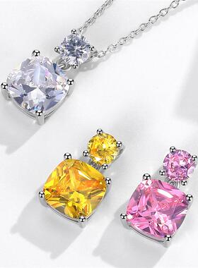 DZ131 双钻女款简单吊坠冰花切彩钻项坠小饰品坠子